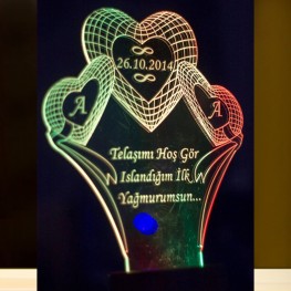 Renkli 3D Gece Lambası Size Özel